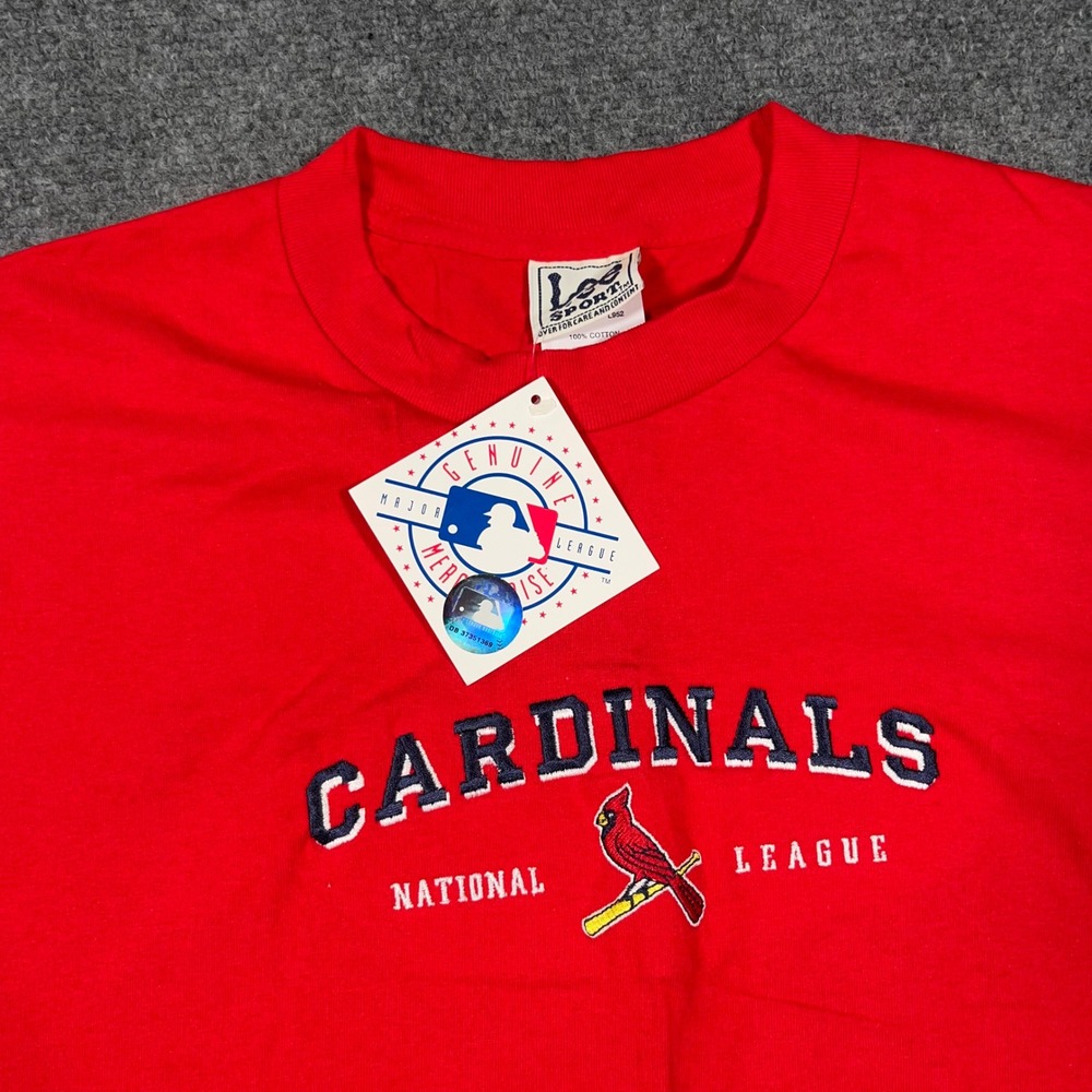VTG Lee Sport St. Louis Cardinals T-Shirt Mens XL NWT Embroidered MLB Red 2001